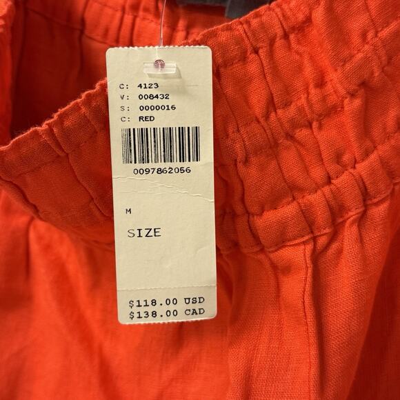 Anthropologie The Somerset Pull On Wide Leg Pants Linen Red / Orange Size M NWT - Picture 8 of 8